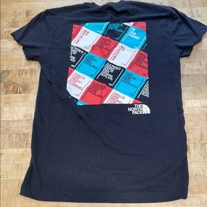 The North Face Black and Red Short Sleeve Tee